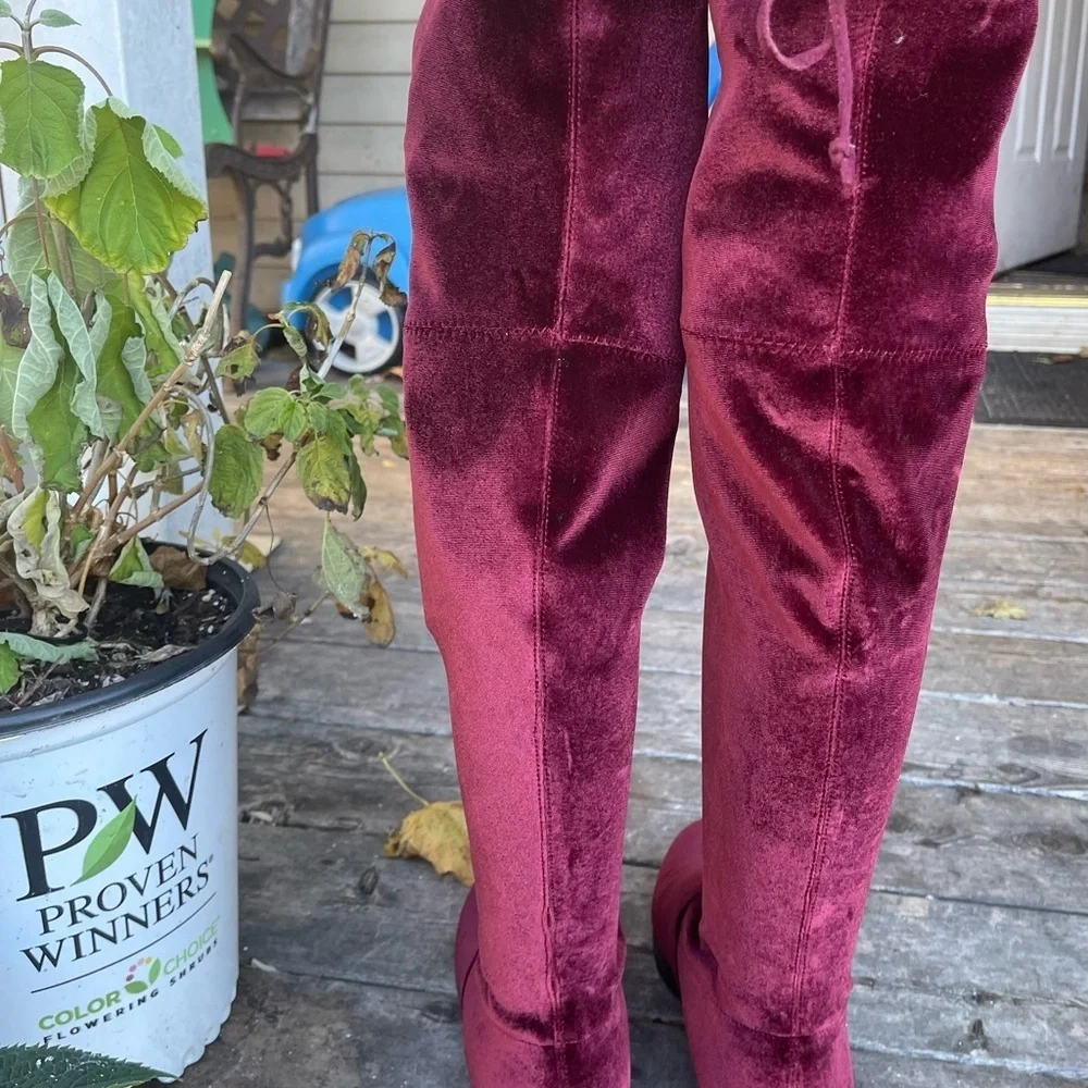 UniSA velvet knee high boots for women